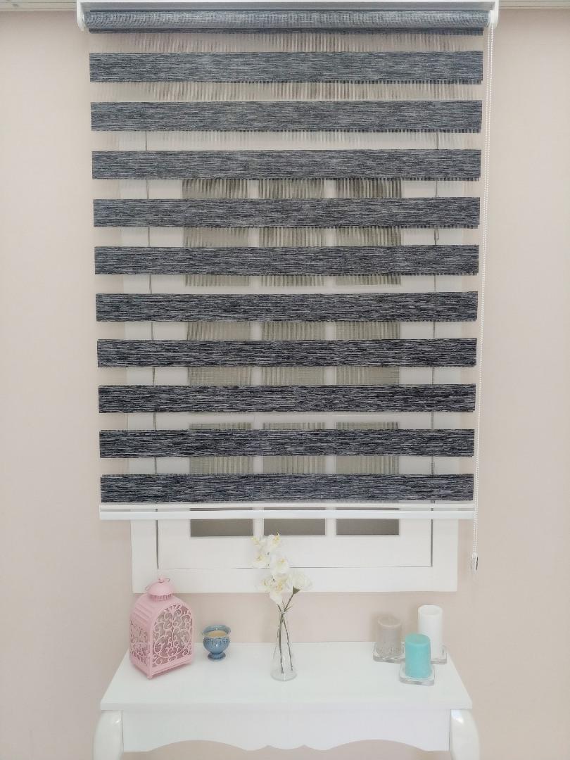 Bambu Zebra Perde Kırçıl Desen Siyah - Zebra Perde - 4