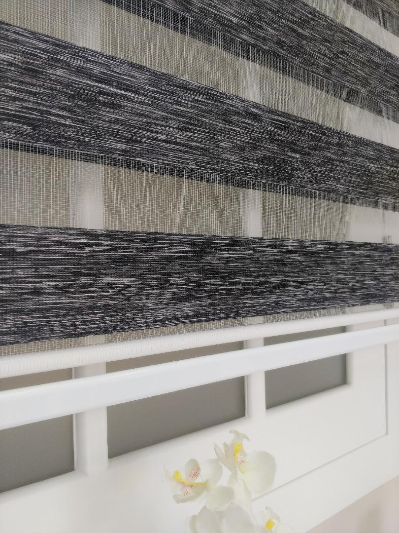 Bambu Zebra Perde Kırçıl Desen Siyah - Zebra Perde - 2