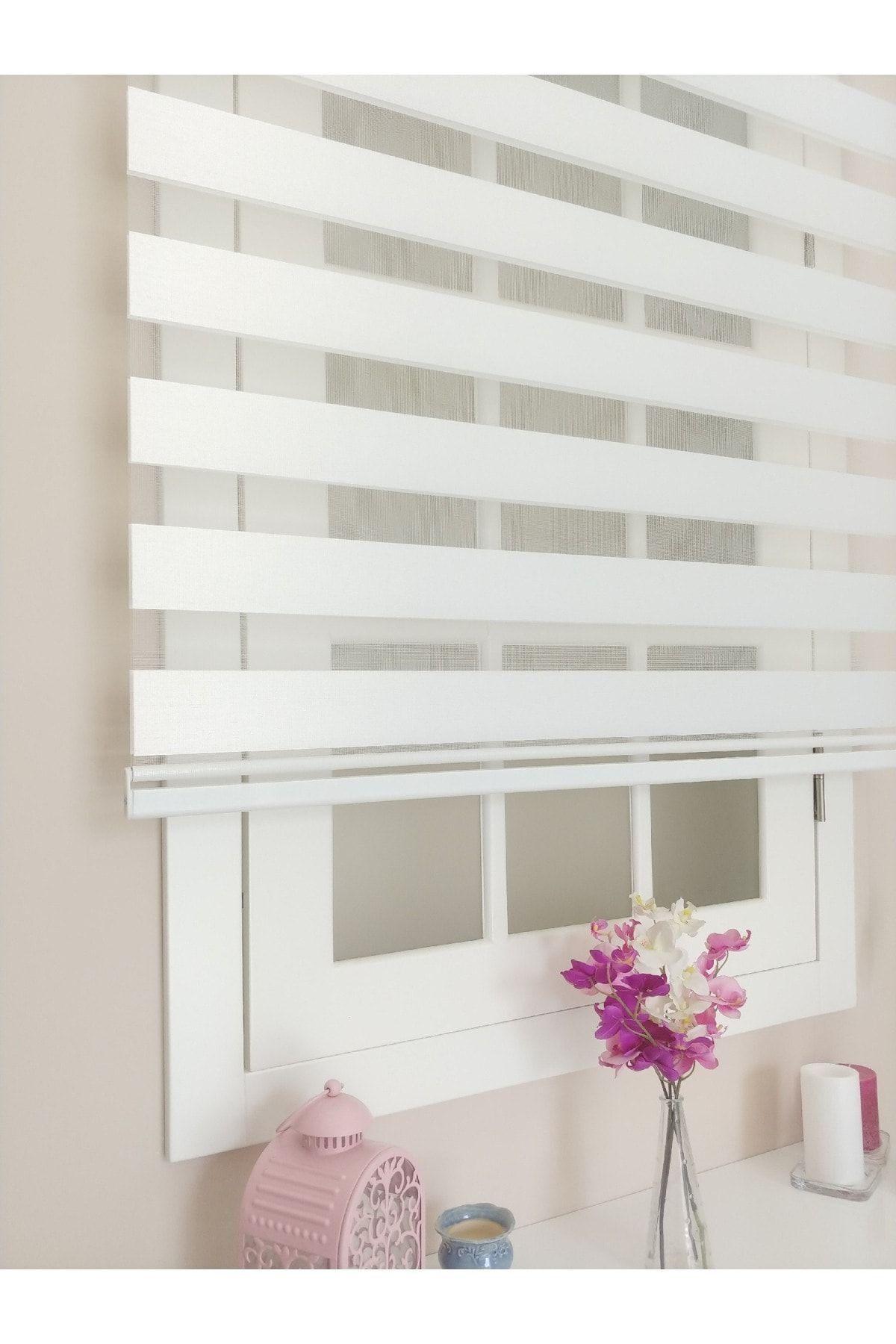 Beyaz Bambu Zebra Stor Perde - Zebra Perde - 2