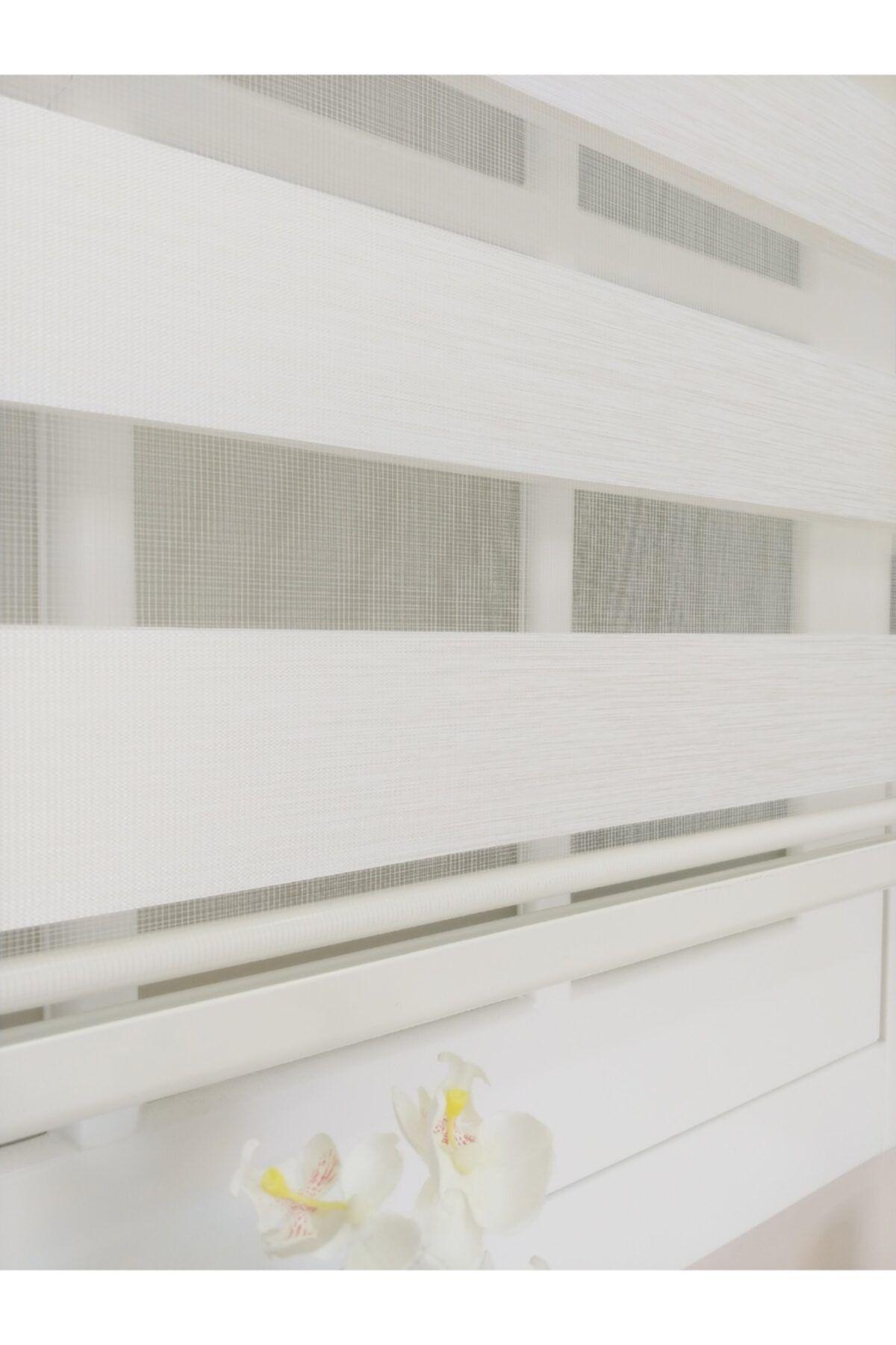 Ekru (açık Krem) Bambu Zebra Stor Perde - Zebra Perde - 3