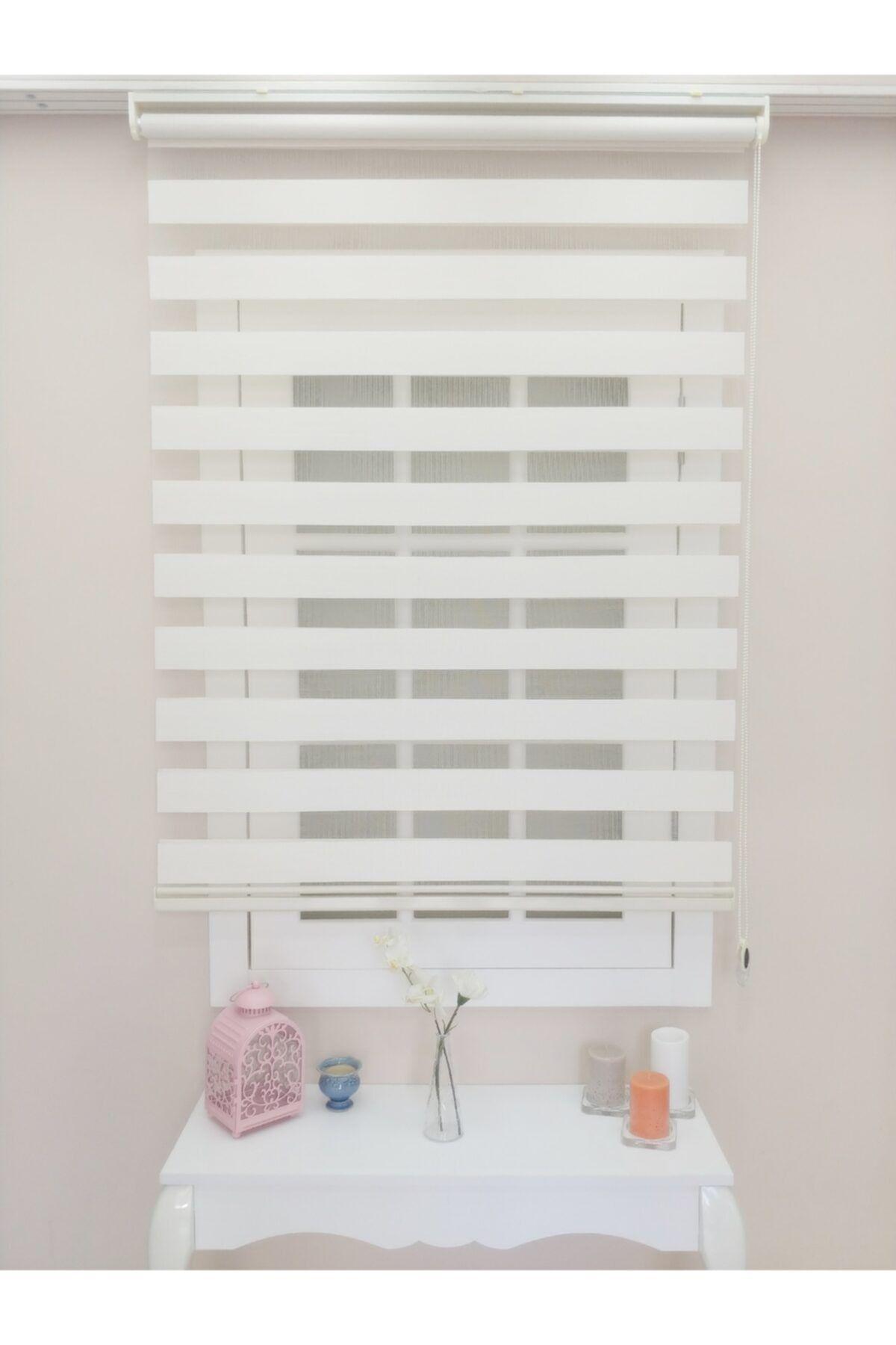 Ekru (açık Krem) Bambu Zebra Stor Perde - Zebra Perde - 4