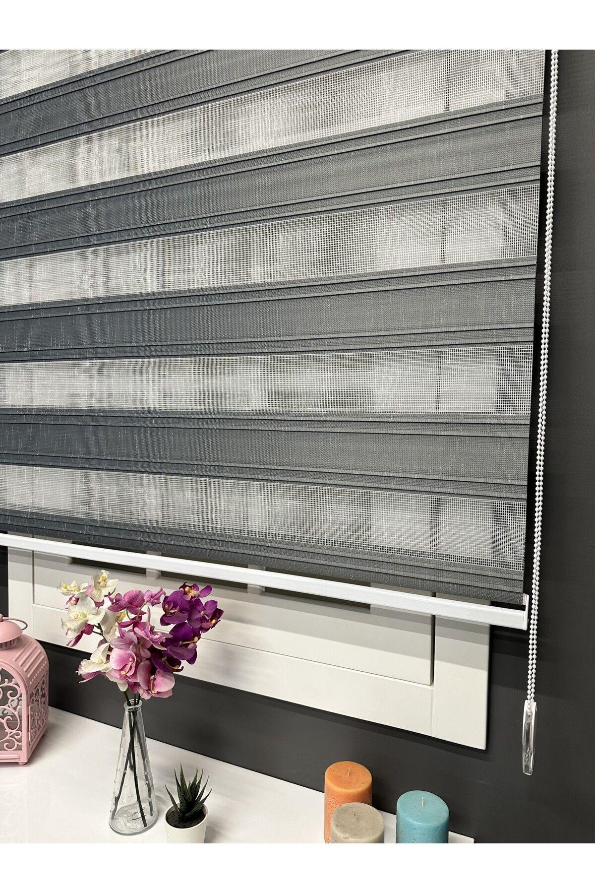 Atölye Perde Gri Şantuk Zemin Desenli Zebra Stor Perde - Trendyol Ürünleri online satış