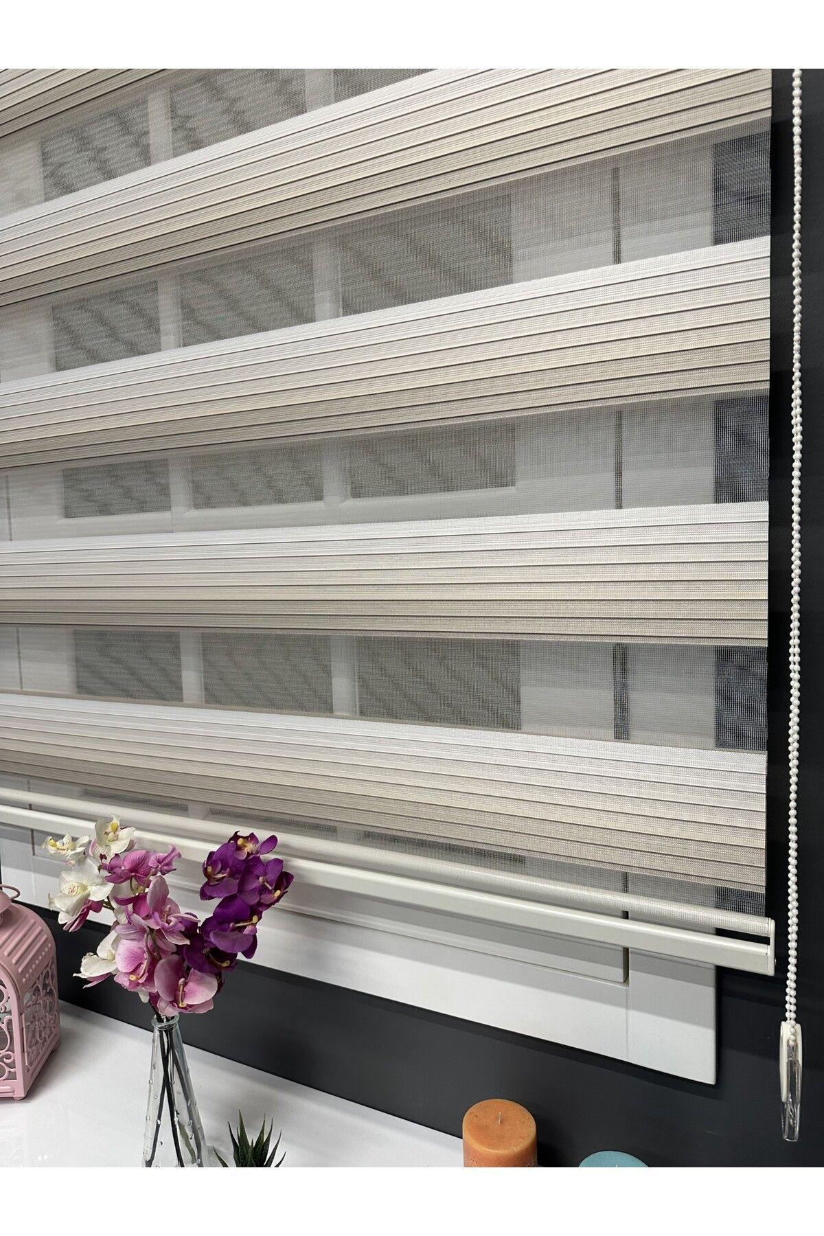 Atölye Perde Krem - Bej Renk Geçişli Geniş Plise Zebra Stor Perde - Trendyol Ürünleri online satış