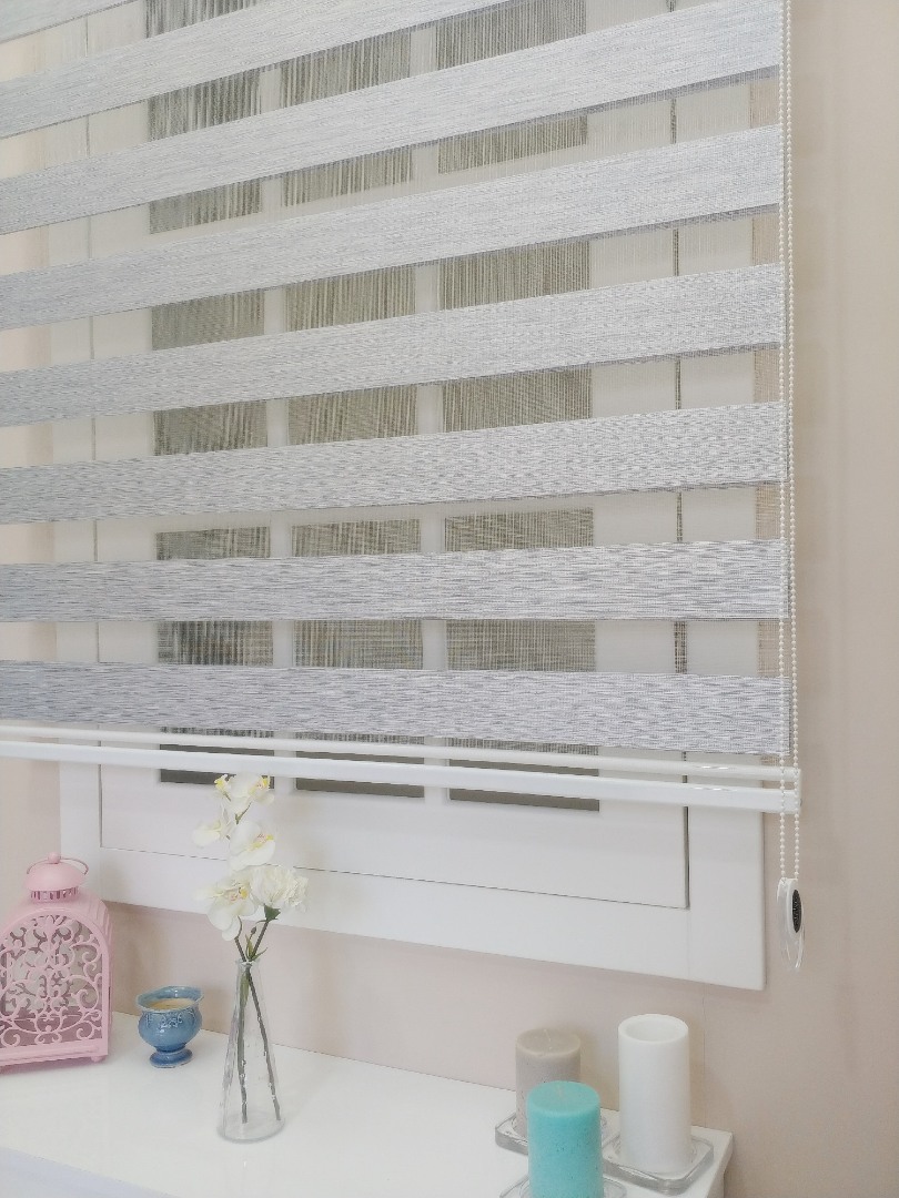 Bambu Zebra Perde Kırçıl Desen Gri - Görsel 1