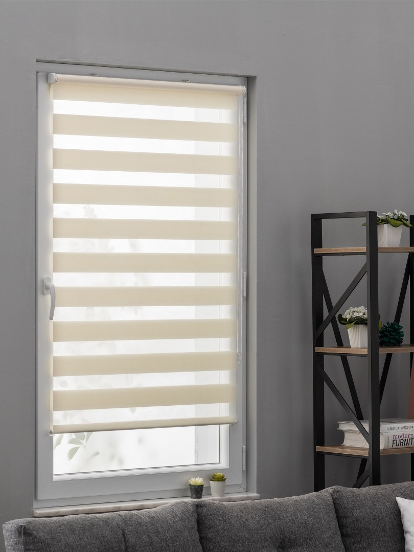 Bambu Zebra Perde Krem 1. Kalite Üretim - Görsel 1