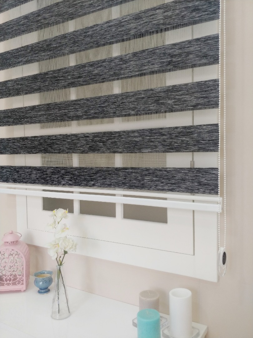 Bambu Zebra Perde Kırçıl Desen Siyah - Görsel 1